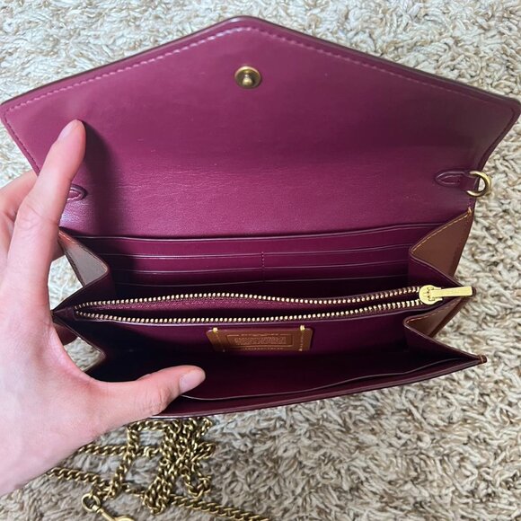 Coach Envelope Chain Wallet In Colorblock Signature Canvas - Picture 7 of 15